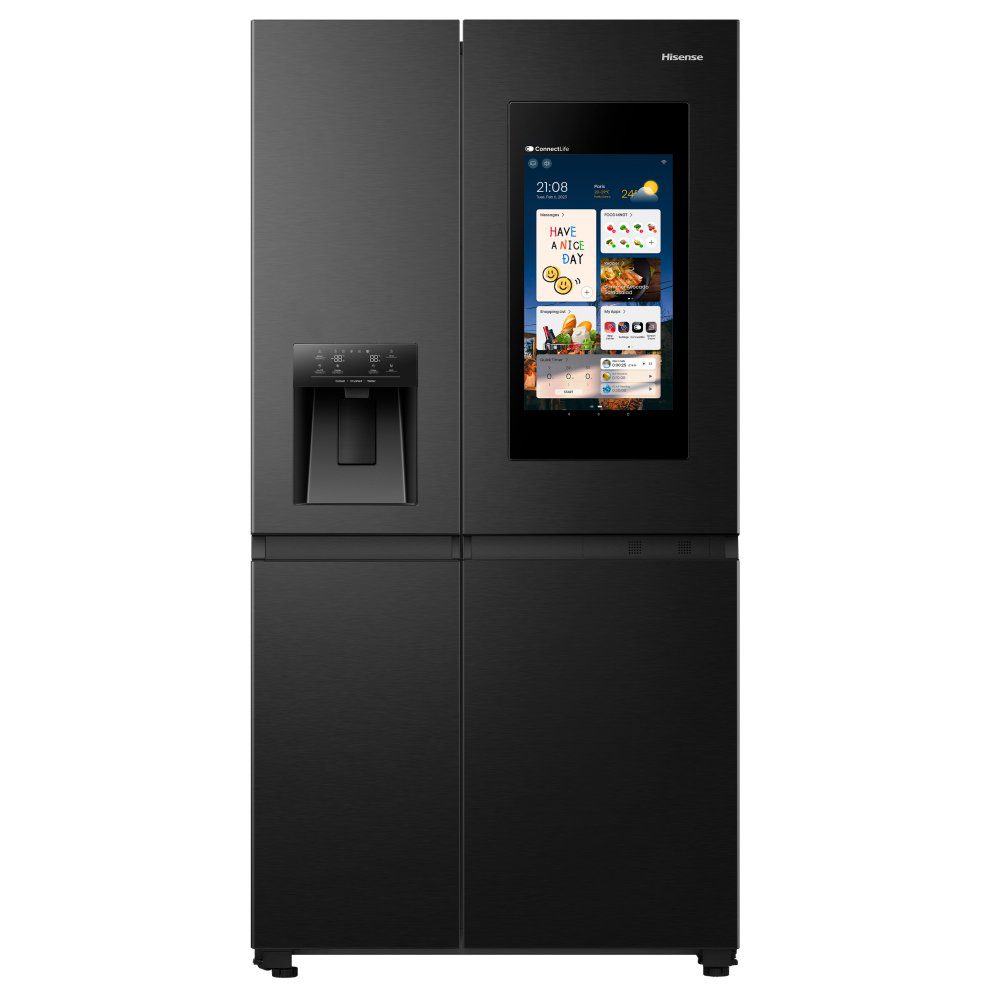 Hisense  PureFlat Eclipse American Fridge Freezer With Ice & Water RS9P628GPFE - Black Steel
