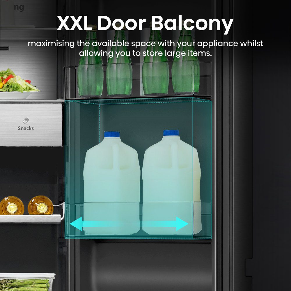 Hisense PureFlat Eclipse American Fridge Freezer With Ice & Water RS9P628GPFE - Black Steel Hisense PureFlat Eclipse American Fridge Freezer With Ice & Water RS9P628GPFE - Black Steel