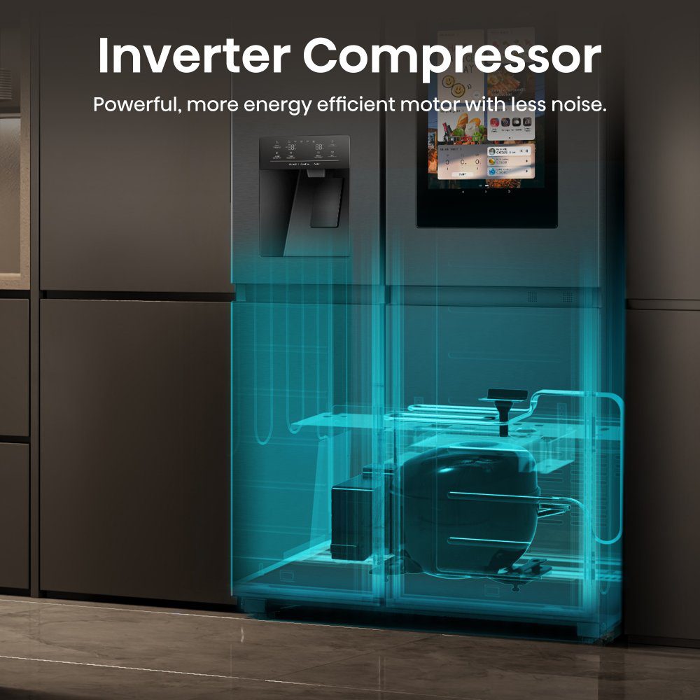Hisense PureFlat Eclipse American Fridge Freezer With Ice & Water RS9P628GPFE - Black Steel Hisense PureFlat Eclipse American Fridge Freezer With Ice & Water RS9P628GPFE - Black Steel
