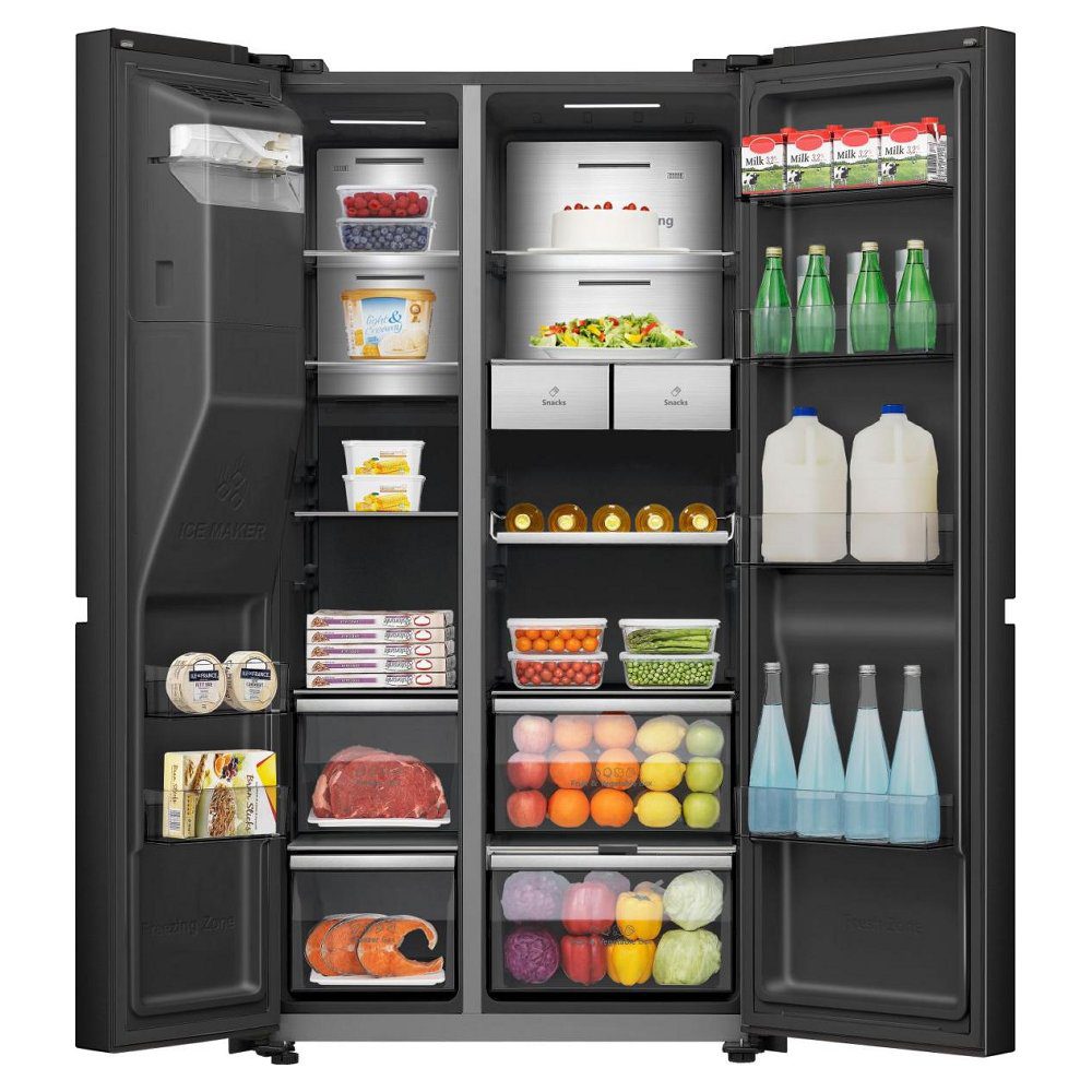 Hisense PureFlat Eclipse American Fridge Freezer With Ice & Water RS9P628GPFE - Black Steel Hisense PureFlat Eclipse American Fridge Freezer With Ice & Water RS9P628GPFE - Black Steel