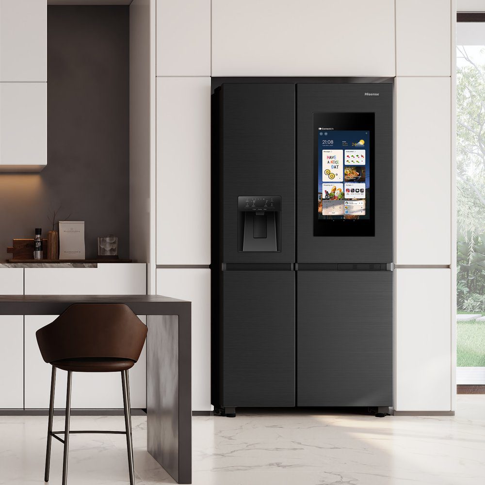 Hisense PureFlat Eclipse American Fridge Freezer With Ice & Water RS9P628GPFE - Black Steel Hisense PureFlat Eclipse American Fridge Freezer With Ice & Water RS9P628GPFE - Black Steel