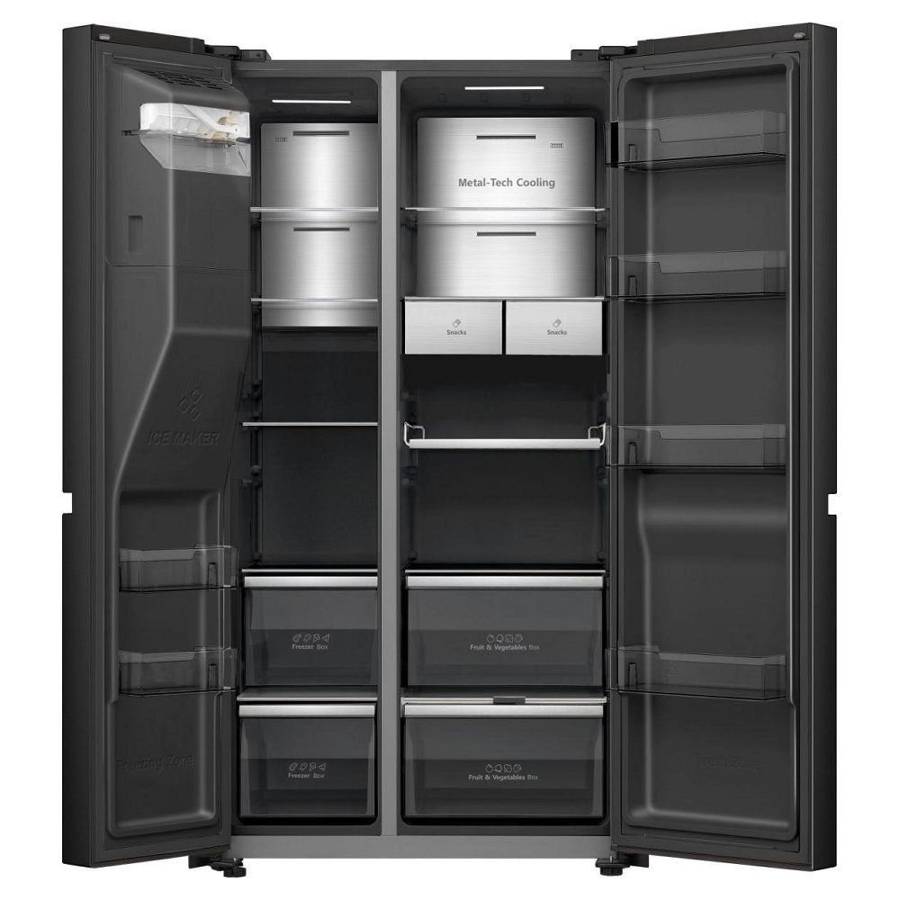 Hisense PureFlat Eclipse American Fridge Freezer With Ice & Water RS9P628GPFE - Black Steel Hisense PureFlat Eclipse American Fridge Freezer With Ice & Water RS9P628GPFE - Black Steel