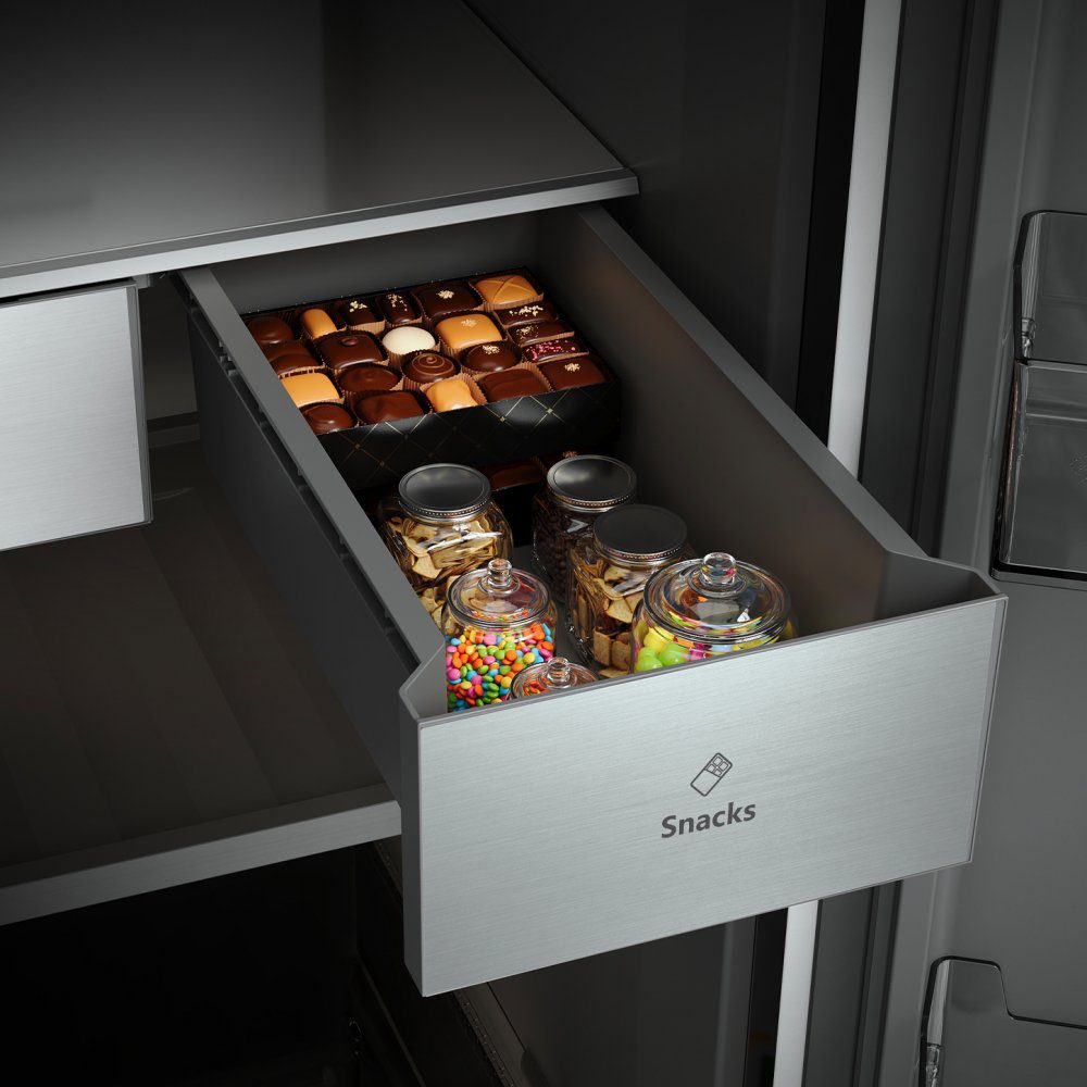 Hisense PureFlat Eclipse American Fridge Freezer With Ice & Water RS9P628GPFE - Black Steel Hisense PureFlat Eclipse American Fridge Freezer With Ice & Water RS9P628GPFE - Black Steel
