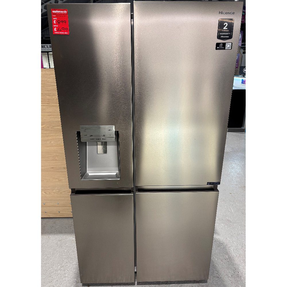Hisense PureFlat American Style Fridge Freezer Ice & Water Non-plumbed RS818N4TIE - EX DISPLAY - STAINLESS STEEL Hisense PureFlat American Style Fridge Freezer Ice & Water Non-plumbed RS818N4TIE - EX DISPLAY - STAINLESS STEEL