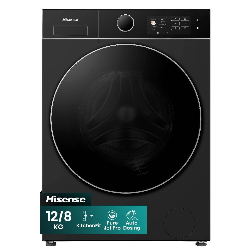 Hisense 12kg/8kg 5i Series Autodose WiFi Washer Dryer WD5I1245BBR - Black Hisense 12kg/8kg 5i Series Autodose WiFi Washer Dryer WD5I1245BBR - Black