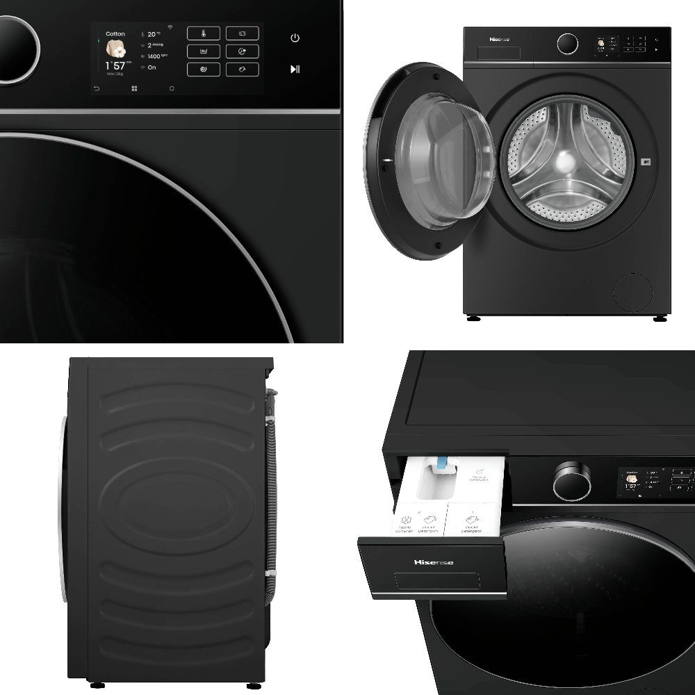 Hisense 12kg/8kg 5i Series Autodose WiFi Washer Dryer WD5I1245BBR - Black Hisense 12kg/8kg 5i Series Autodose WiFi Washer Dryer WD5I1245BBR - Black