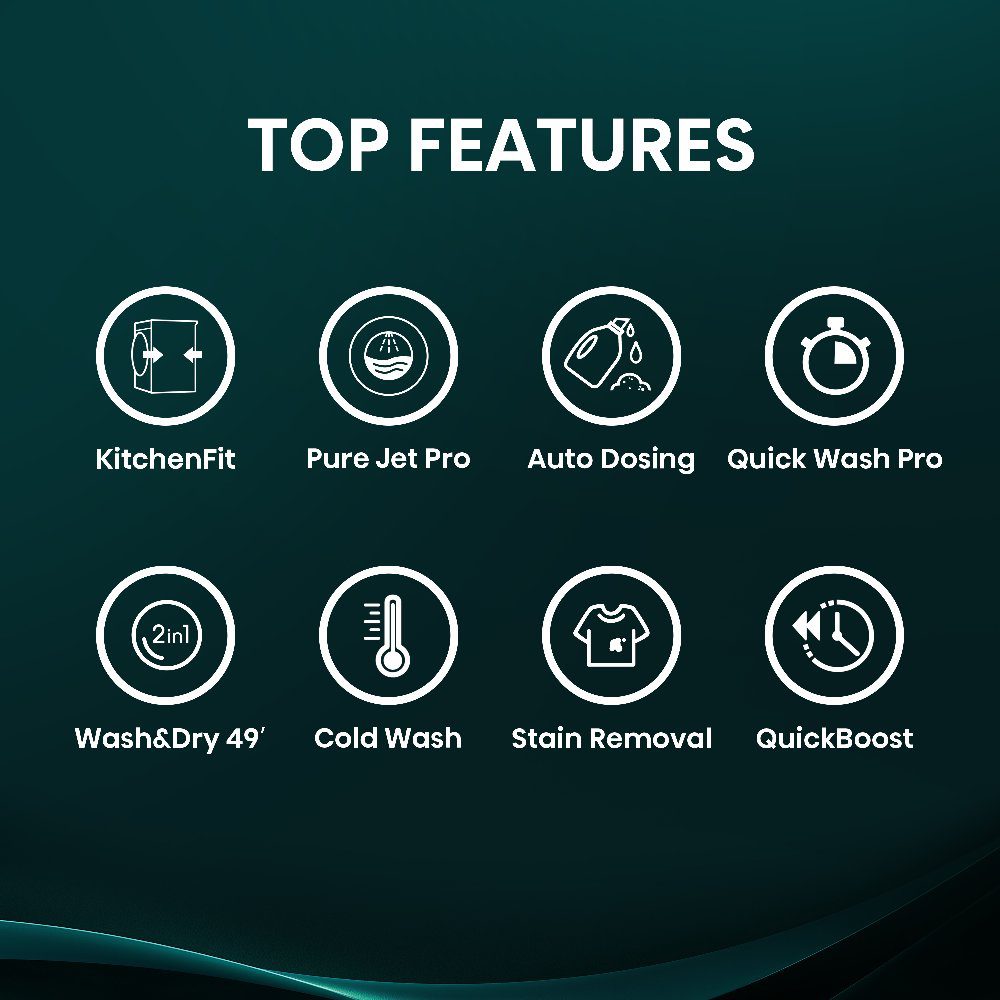 Hisense 12kg/8kg 5i Series Autodose WiFi Washer Dryer WD5I1245BWR - White Hisense 12kg/8kg 5i Series Autodose WiFi Washer Dryer WD5I1245BWR - White
