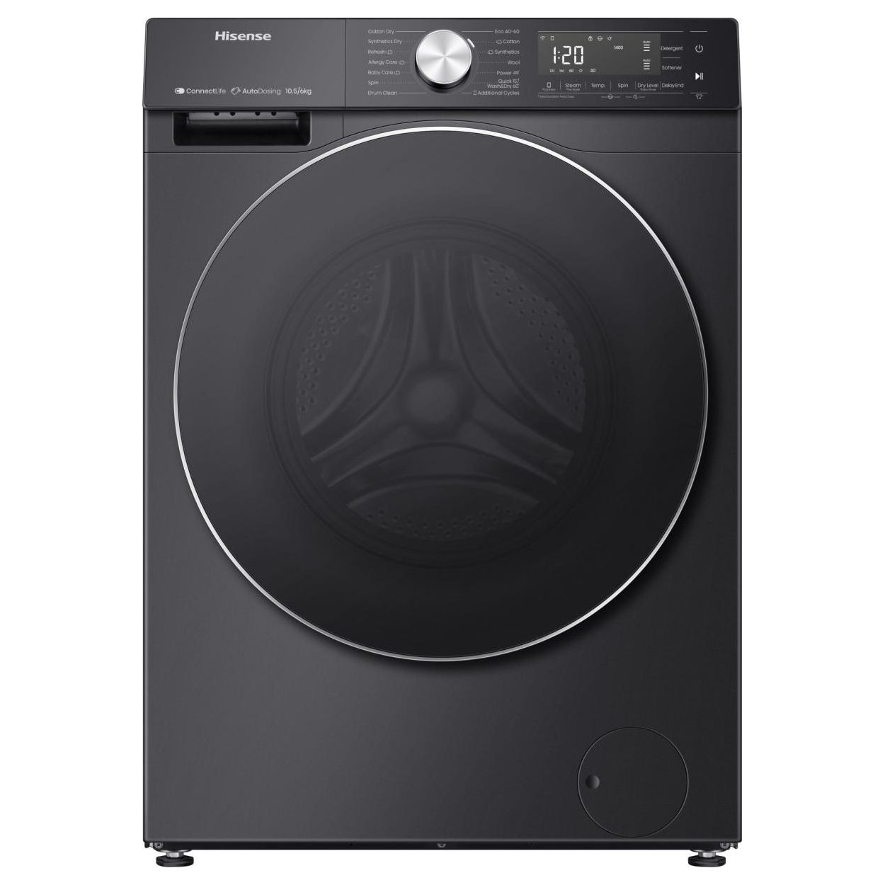 Hisense  10.5kg/6kg 5S Series Autodose WiFi Washer Dryer WD5S1045BB - Black