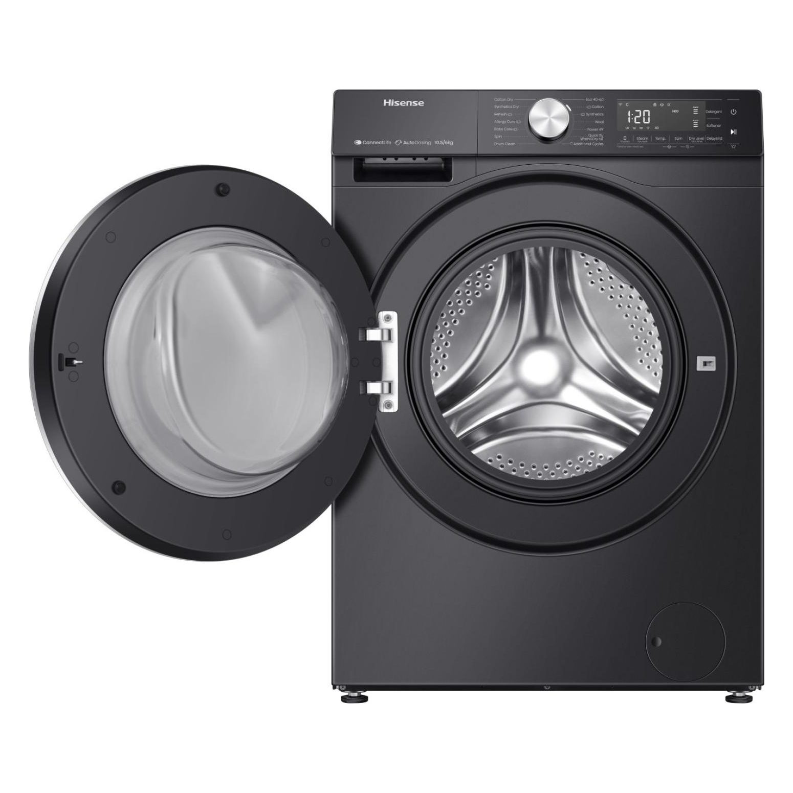 Hisense 10.5kg/6kg 5S Series Autodose WiFi Washer Dryer WD5S1045BB - Black Hisense 10.5kg/6kg 5S Series Autodose WiFi Washer Dryer WD5S1045BB - Black
