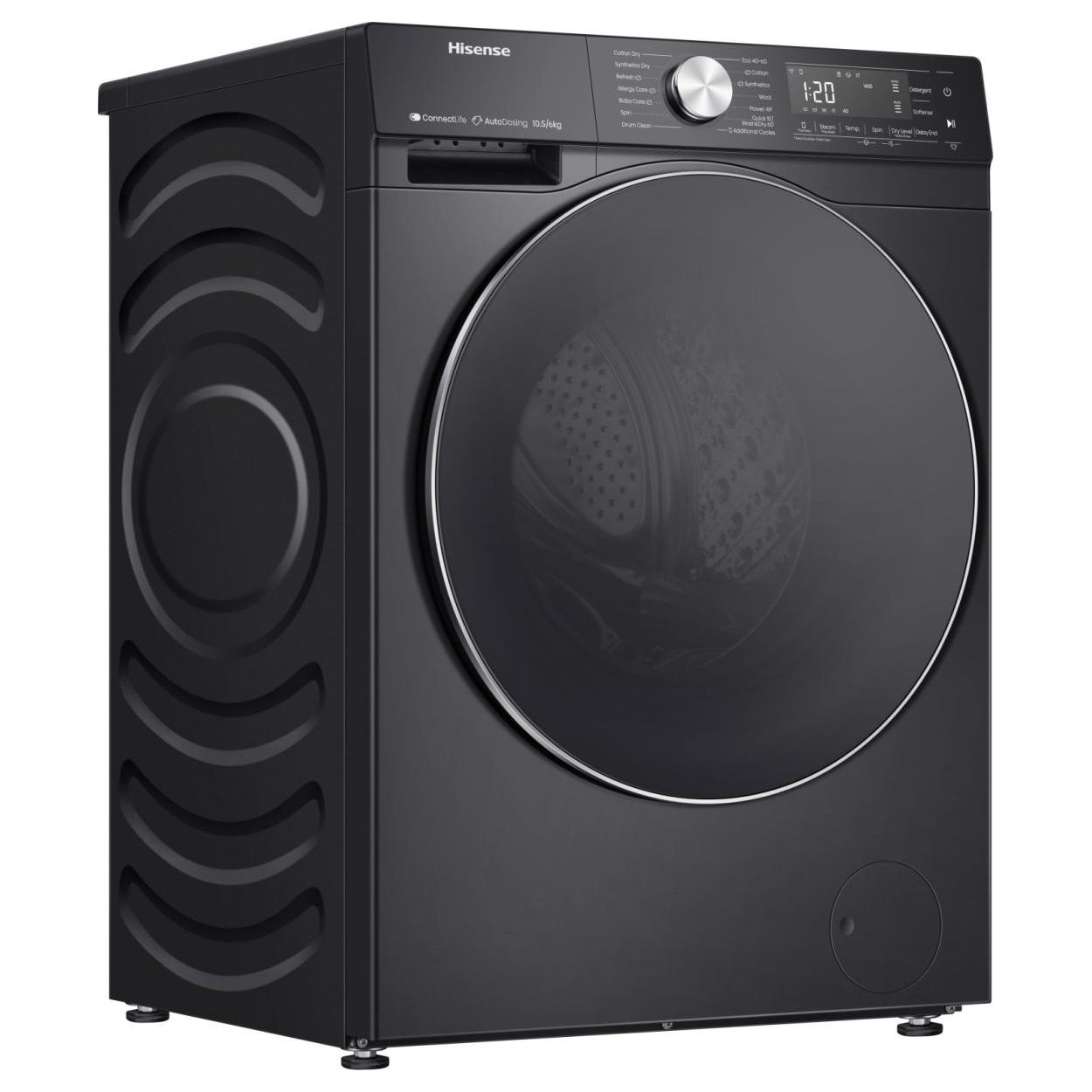 Hisense 10.5kg/6kg 5S Series Autodose WiFi Washer Dryer WD5S1045BB - Black Hisense 10.5kg/6kg 5S Series Autodose WiFi Washer Dryer WD5S1045BB - Black