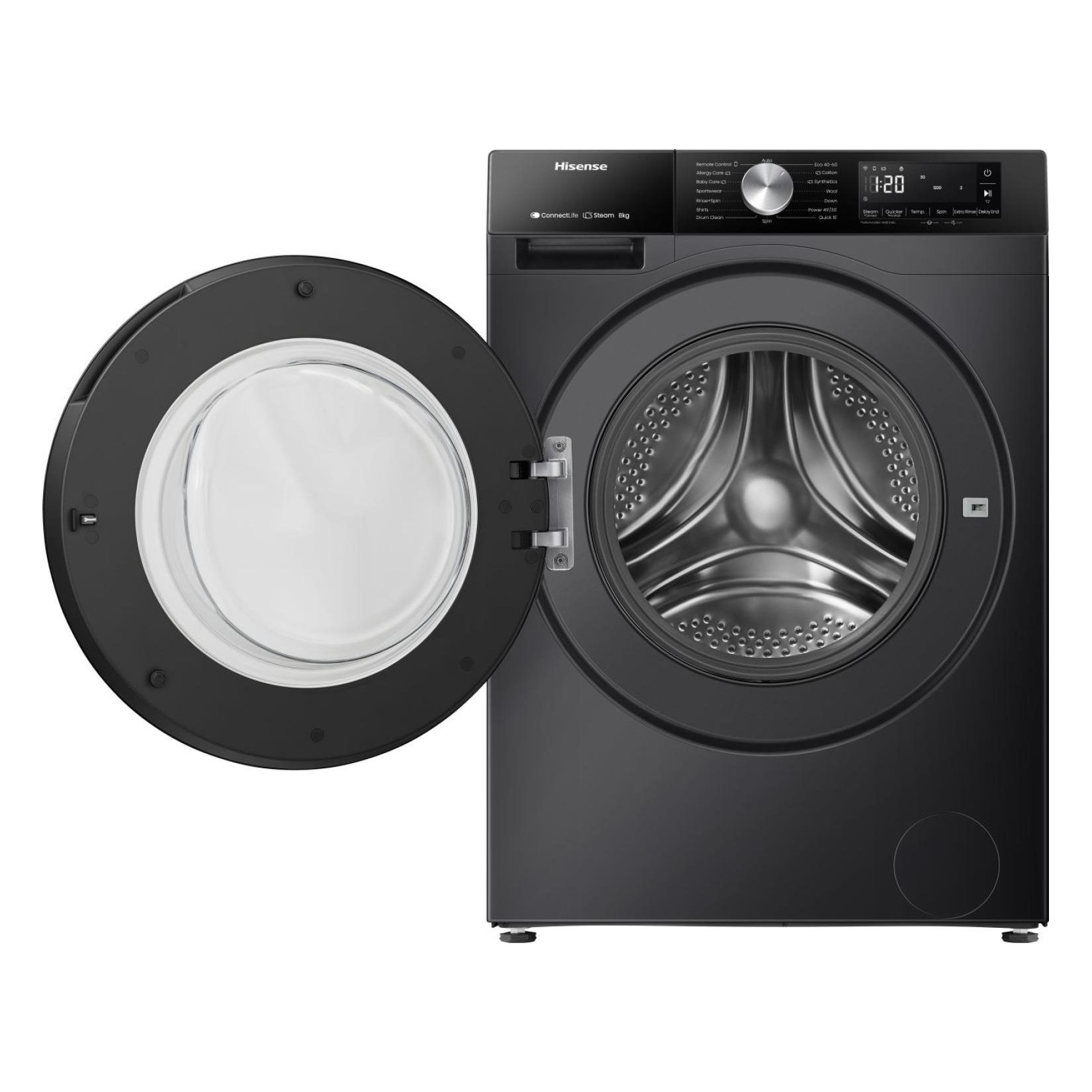 Hisense 8kg 3S Series Washing Machine 1400rpm WF3S8043BB3 - Black Hisense 8kg 3S Series Washing Machine 1400rpm WF3S8043BB3 - Black