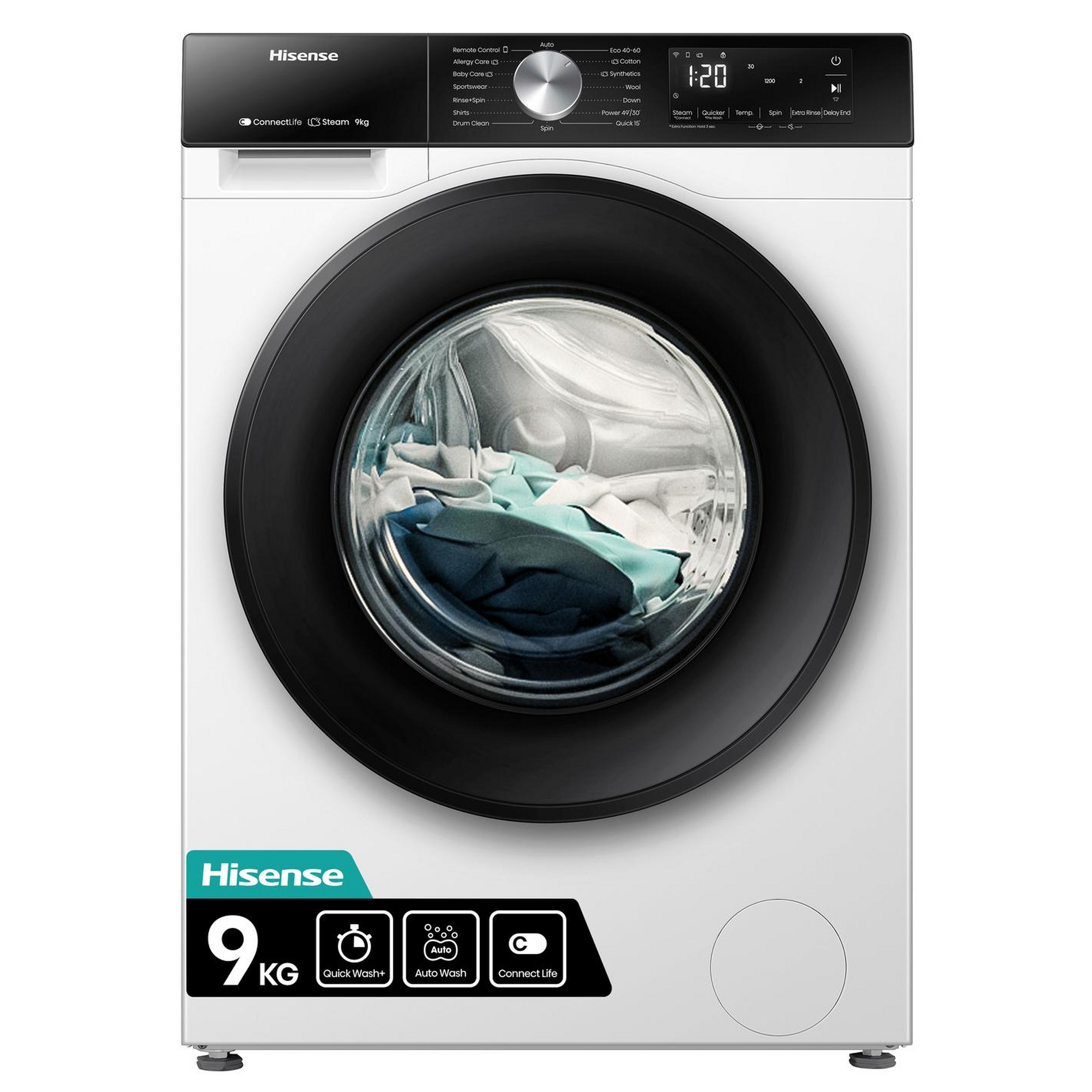 Hisense WF3S1043BW3 10 5kg 1400 Spin Washing Machine in White A Rated