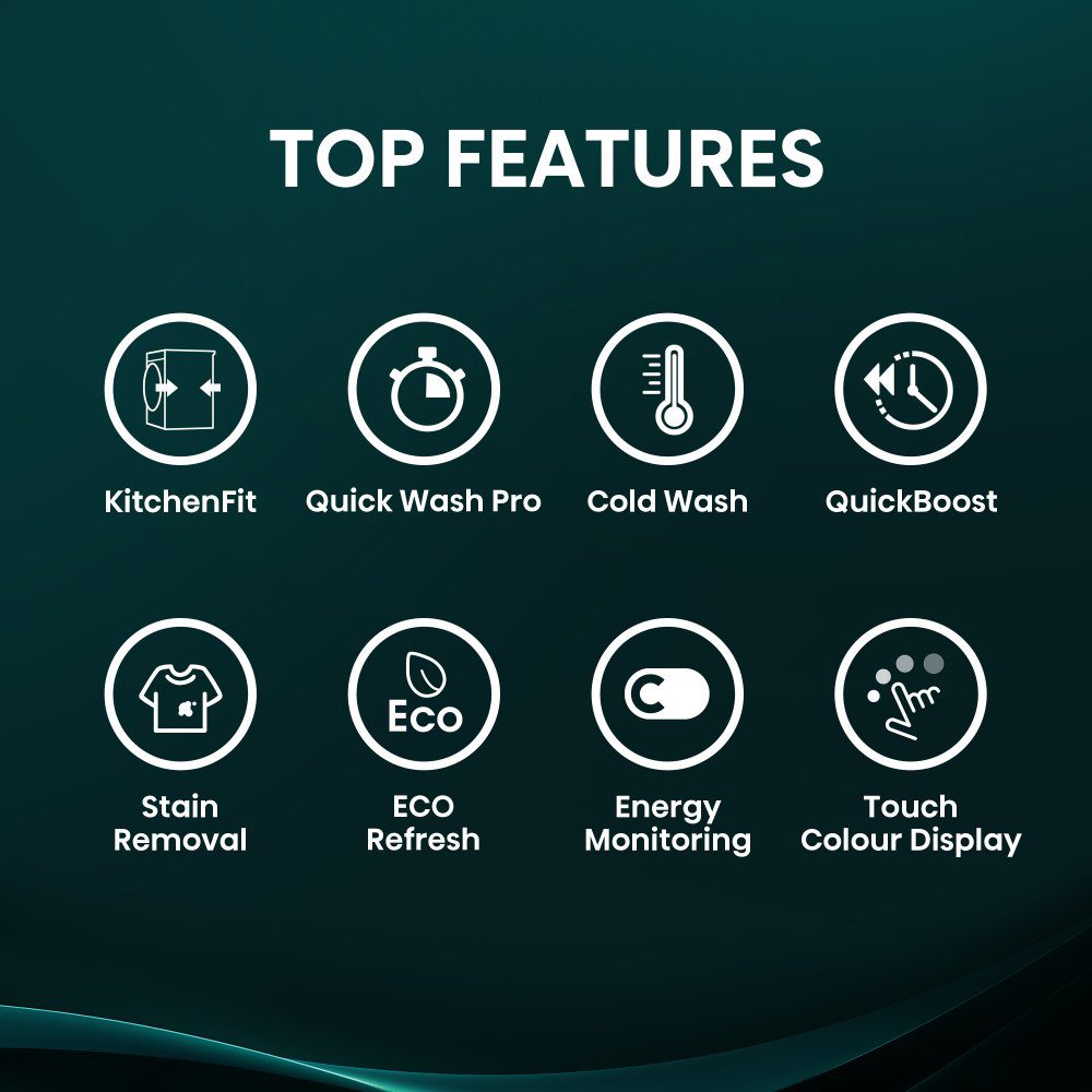 Hisense 9kg 5I KitchenFit Series Washing Machine 1400rpm WF5I9043BWFS - White Hisense 9kg 5I KitchenFit Series Washing Machine 1400rpm WF5I9043BWFS - White