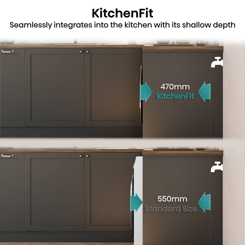 Hisense 9kg 5I KitchenFit Series Washing Machine 1400rpm WF5I9043BWFS - White Hisense 9kg 5I KitchenFit Series Washing Machine 1400rpm WF5I9043BWFS - White