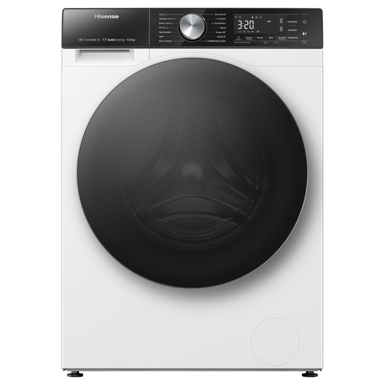 Hisense  10.5kg 5S Series Autodose WiFi-Enabled Washing Machine 1400rpm WF5S1045BW - White