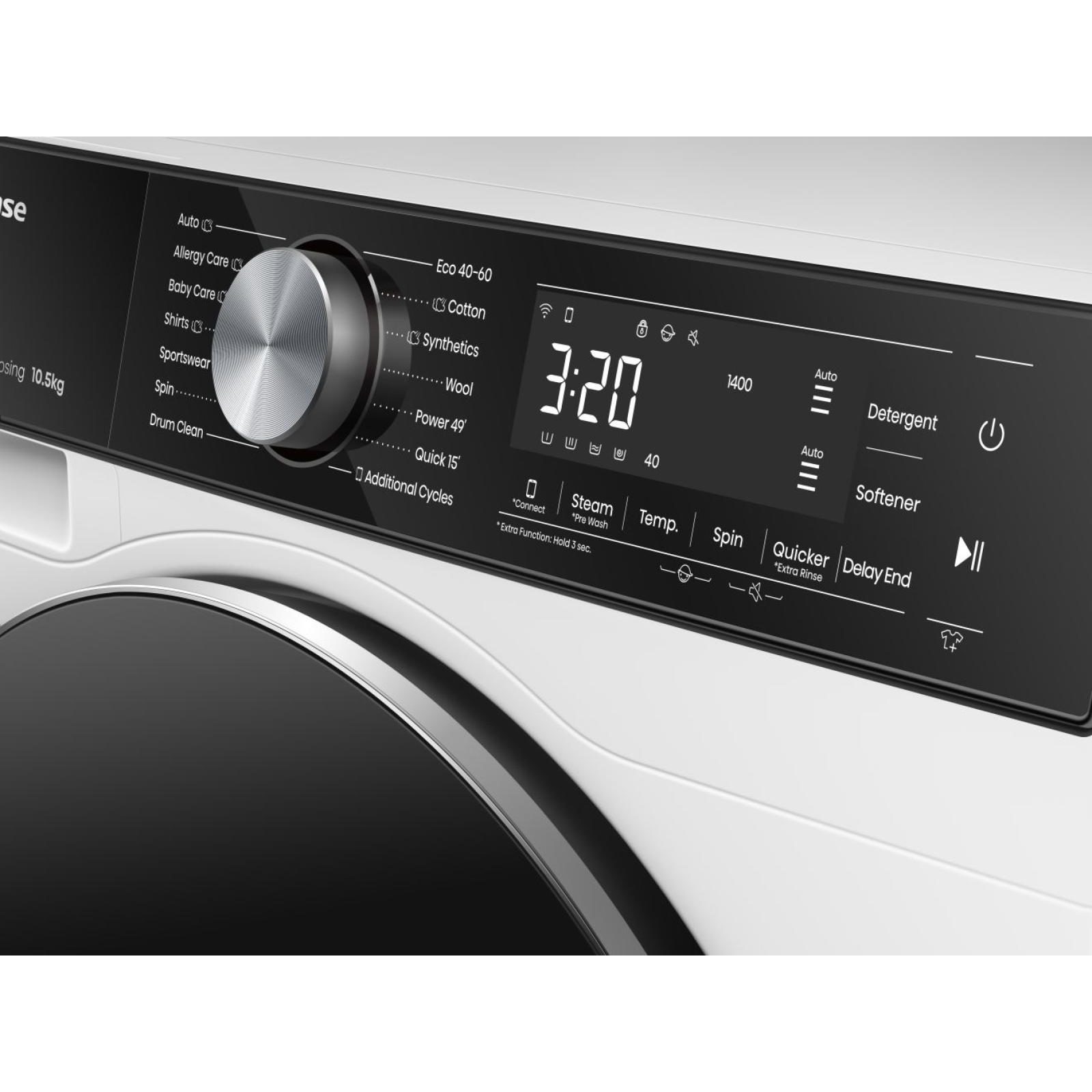 Hisense 10.5kg 5S Series Autodose WiFi-Enabled Washing Machine 1400rpm WF5S1045BW - White Hisense 10.5kg 5S Series Autodose WiFi-Enabled Washing Machine 1400rpm WF5S1045BW - White