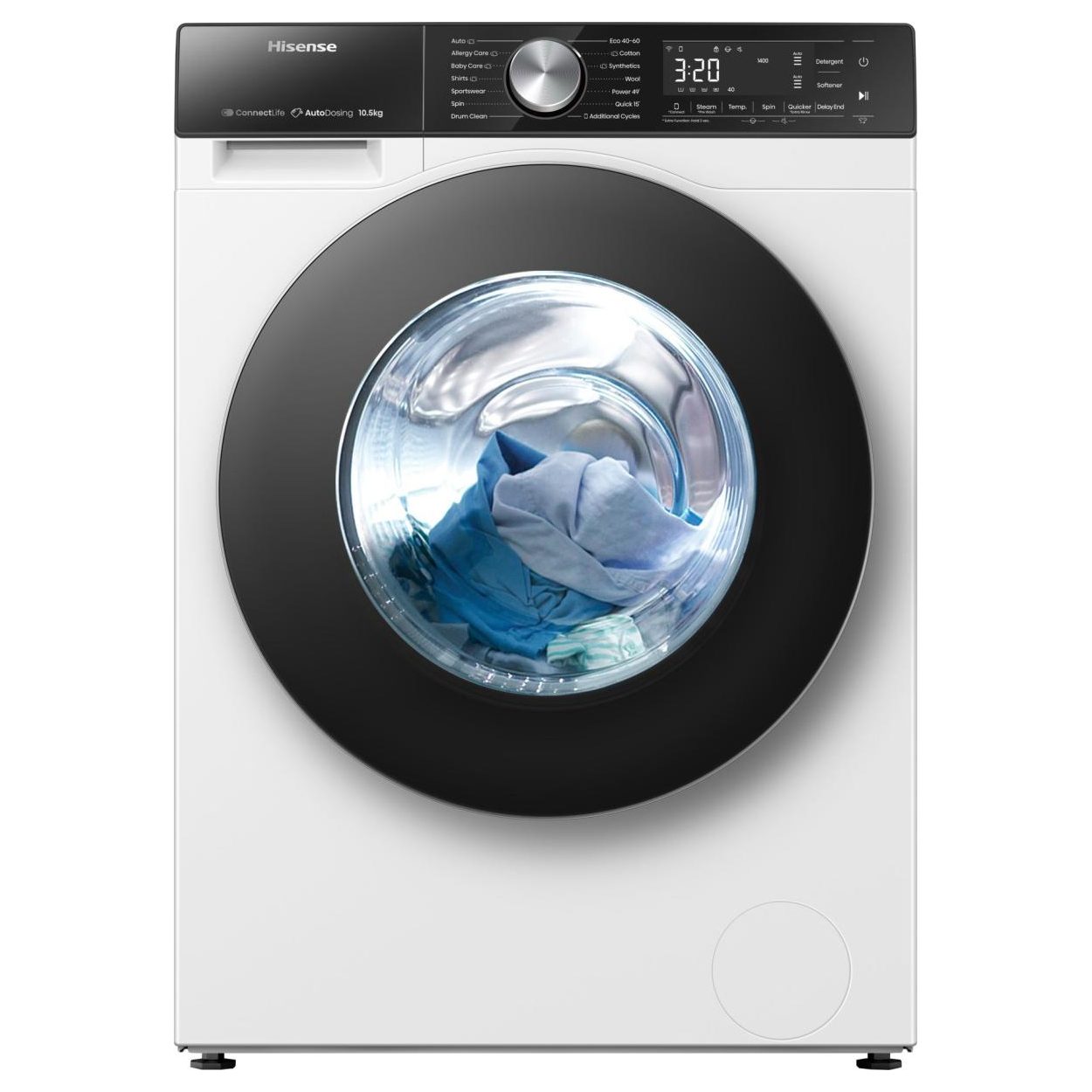 Hisense 10.5kg 5S Series Autodose WiFi-Enabled Washing Machine 1400rpm WF5S1045BW - White Hisense 10.5kg 5S Series Autodose WiFi-Enabled Washing Machine 1400rpm WF5S1045BW - White