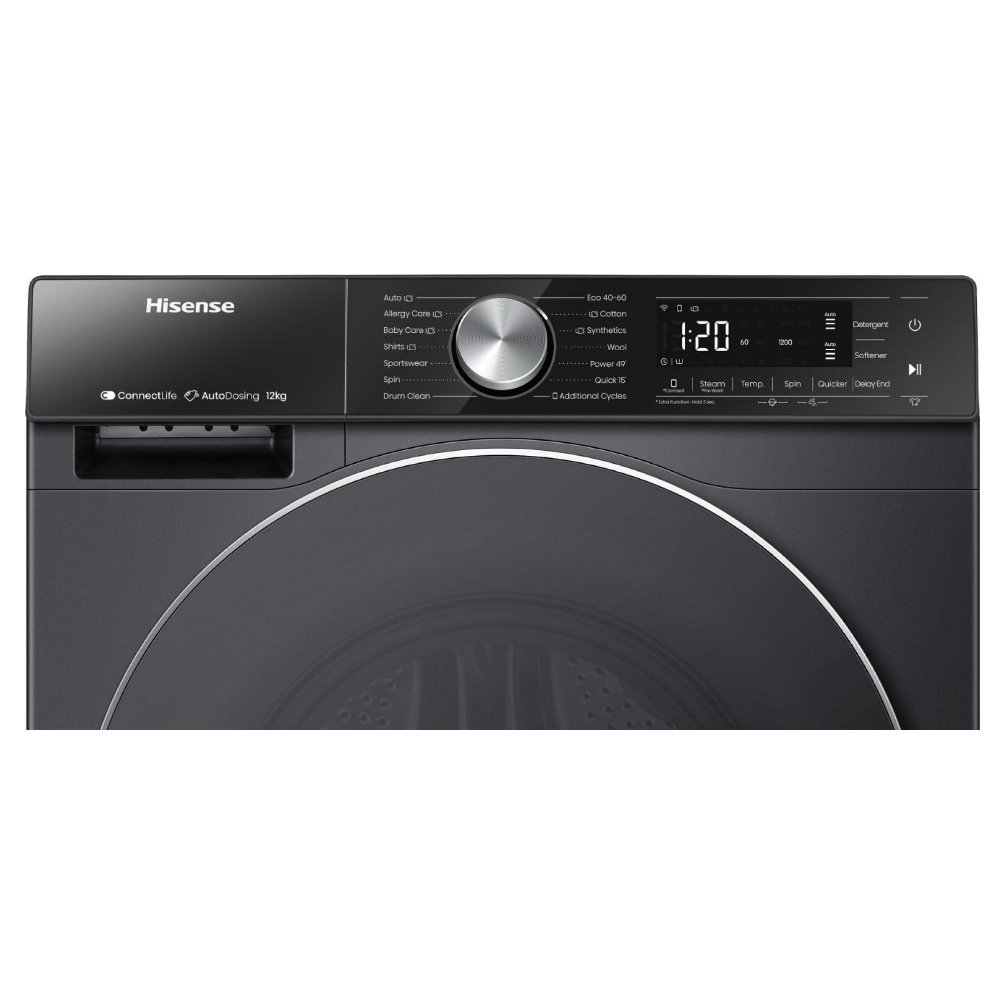 Hisense 12kg 5S Series Autodose WiFi-Enabled Washing Machine 1400rpm WF5S1245BB - Black Hisense 12kg 5S Series Autodose WiFi-Enabled Washing Machine 1400rpm WF5S1245BB - Black