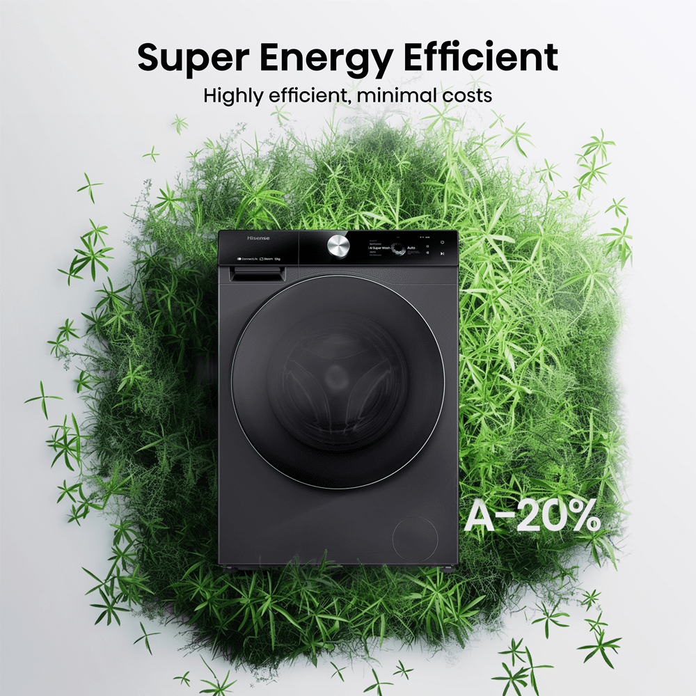 Hisense 12kg 7S Series Autodose Washing Machine 1400rpm WF7S1247BB - Black Hisense 12kg 7S Series Autodose Washing Machine 1400rpm WF7S1247BB - Black