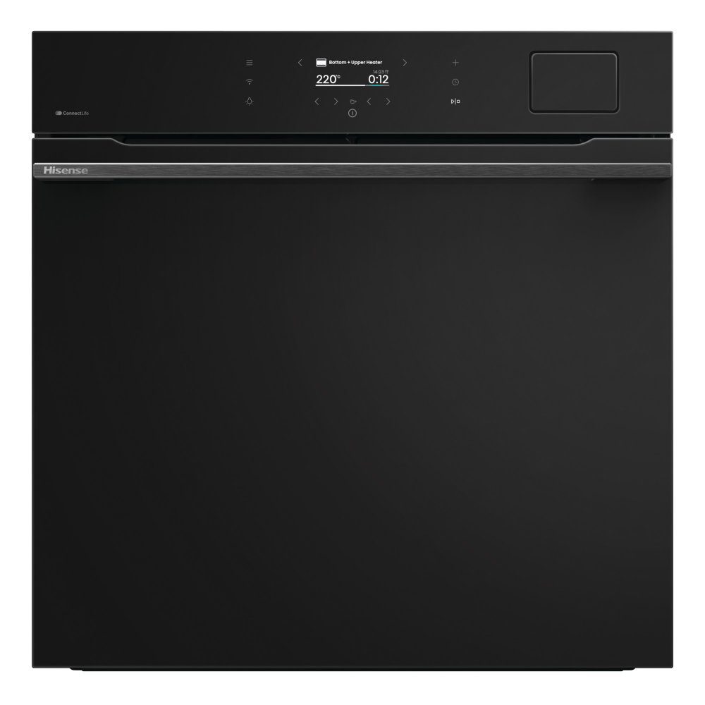 Hisense  Hi8 BlackLine Pyrolytic Steam Add Pro Single Oven BAS6PH8BUKWF - Black