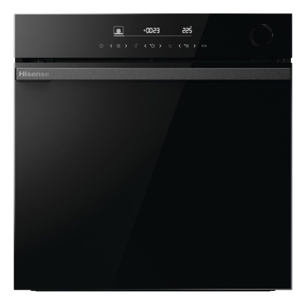 Hisense  Hi6 BlackLine Pyrolytic Multifunction Steam Add Single Oven BSA66346PDBGUK - Black