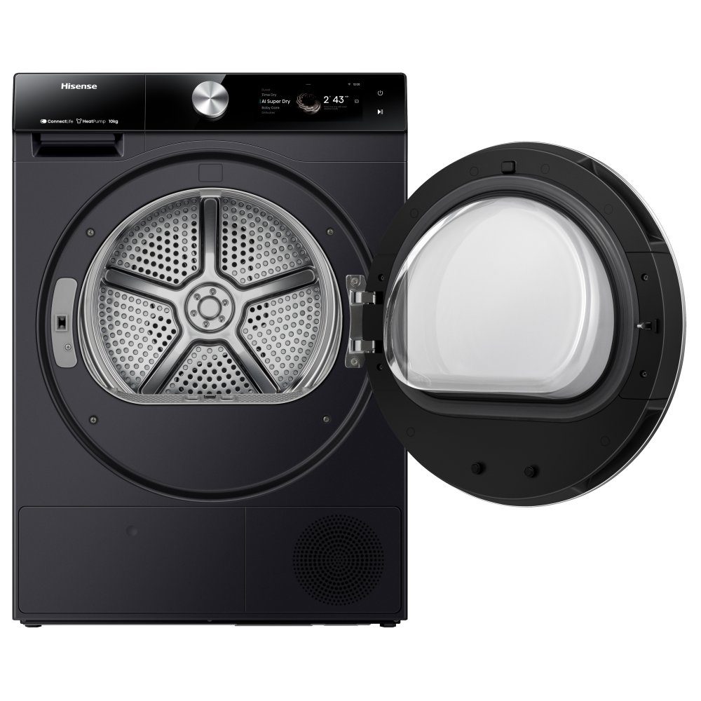 Hisense 7 Series 10kg 7S Series Heat Pump Condenser Tumble Dryer DH7S107BB - Black Hisense 7 Series 10kg 7S Series Heat Pump Condenser Tumble Dryer DH7S107BB - Black