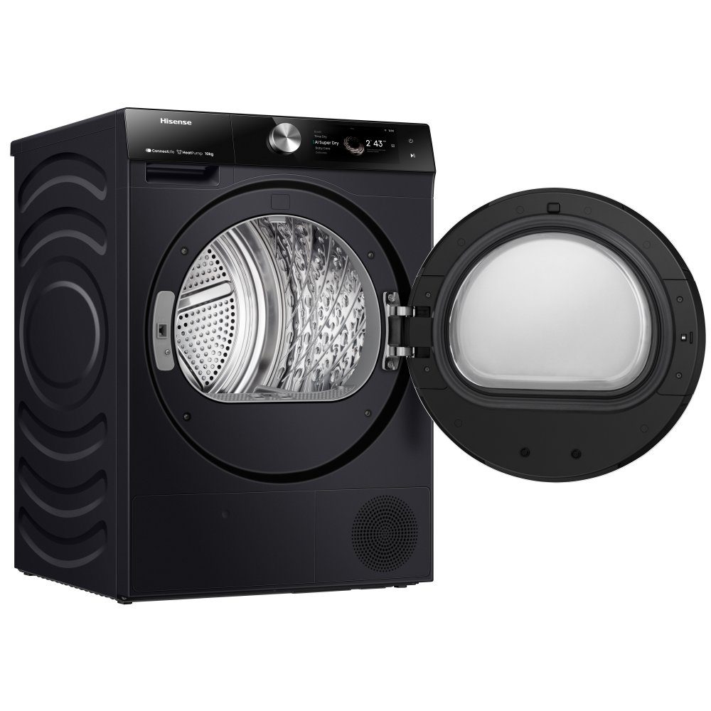 Hisense 7 Series 10kg 7S Series Heat Pump Condenser Tumble Dryer DH7S107BB - Black Hisense 7 Series 10kg 7S Series Heat Pump Condenser Tumble Dryer DH7S107BB - Black