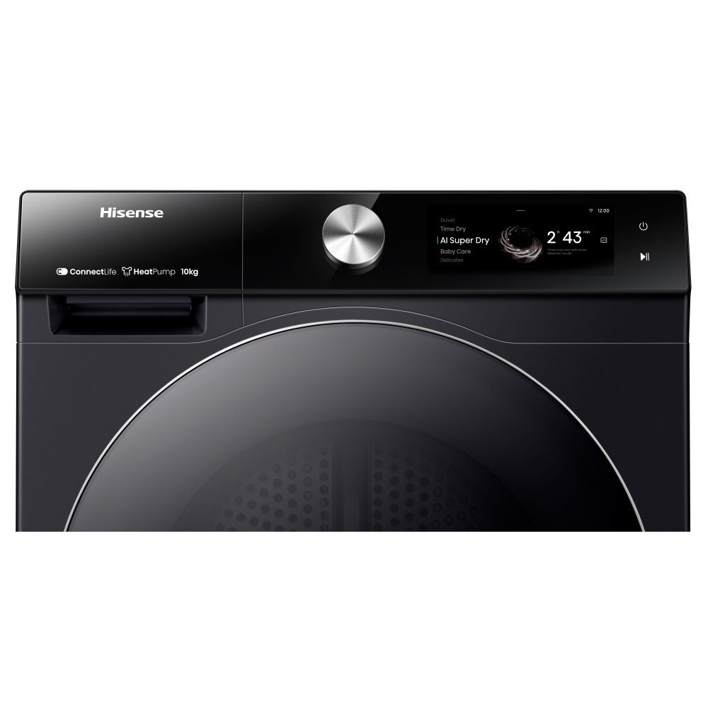 Hisense 7 Series 10kg 7S Series Heat Pump Condenser Tumble Dryer DH7S107BB - Black Hisense 7 Series 10kg 7S Series Heat Pump Condenser Tumble Dryer DH7S107BB - Black