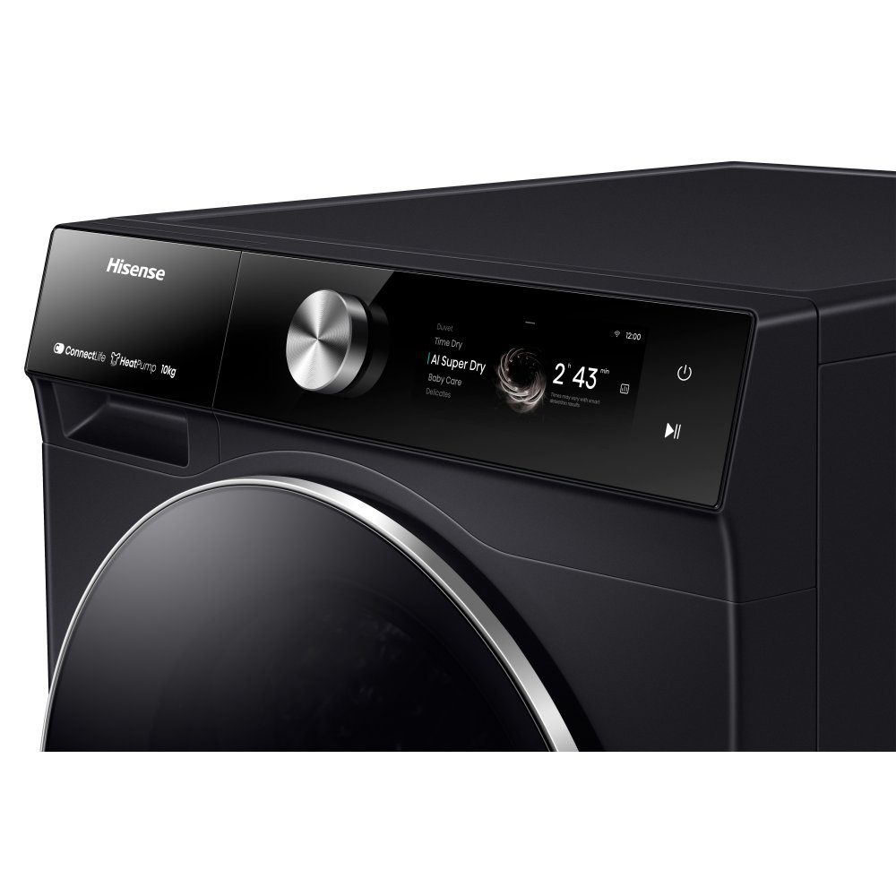 Hisense 7 Series 10kg 7S Series Heat Pump Condenser Tumble Dryer DH7S107BB - Black Hisense 7 Series 10kg 7S Series Heat Pump Condenser Tumble Dryer DH7S107BB - Black