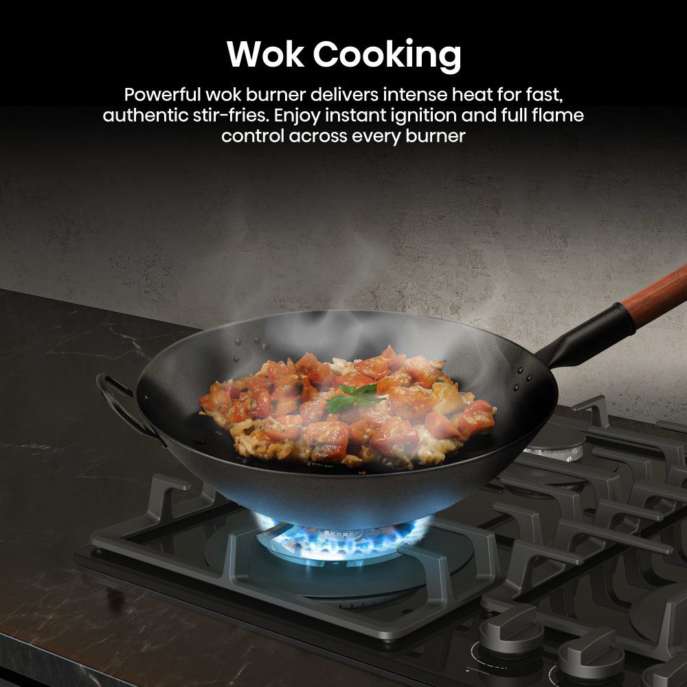 Hisense 60cm 4 Burner Gas On Glass Hob GG663BHF - Black Hisense 60cm 4 Burner Gas On Glass Hob GG663BHF - Black