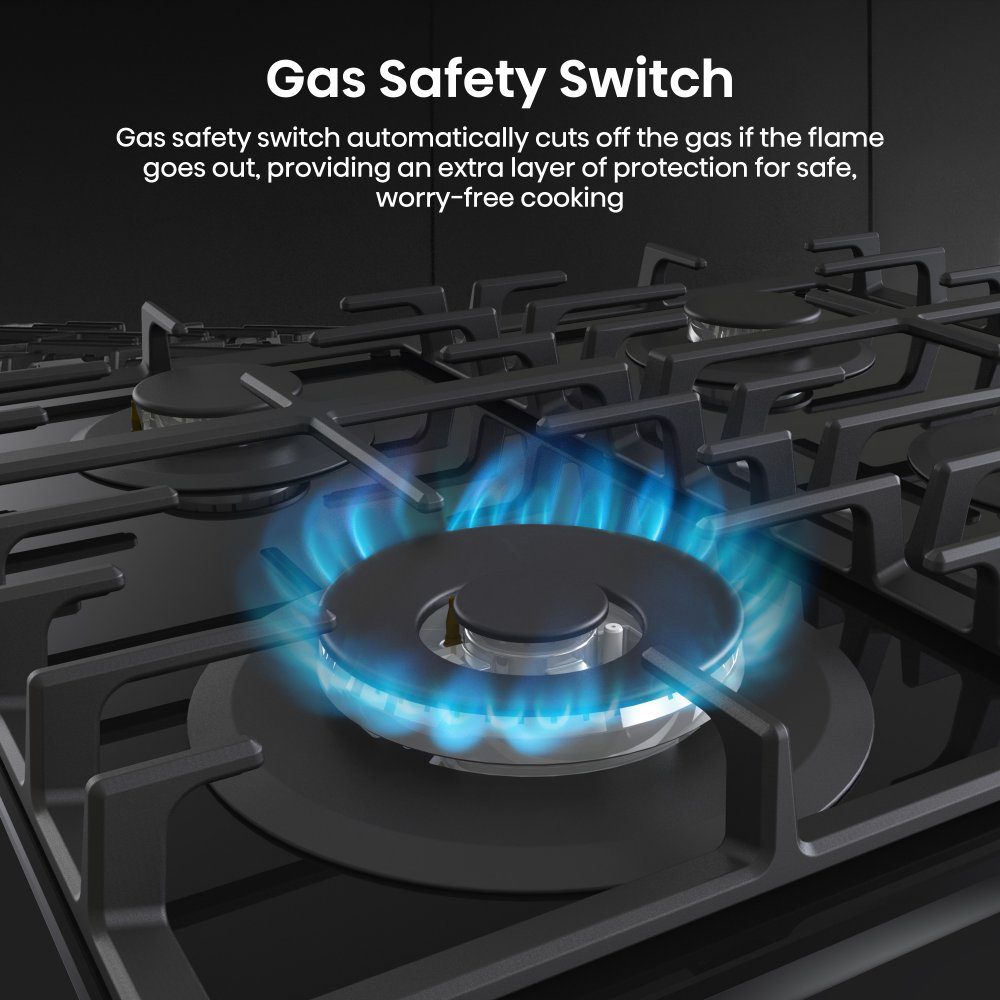 Hisense 60cm 4 Burner Gas On Glass Hob GG663BHF - Black Hisense 60cm 4 Burner Gas On Glass Hob GG663BHF - Black