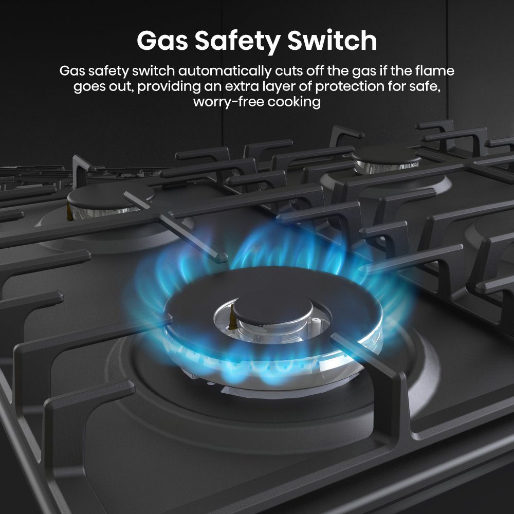 Hisense 60cm 4 Burner Gas Hob GM663BHF - Black Hisense 60cm 4 Burner Gas Hob GM663BHF - Black
