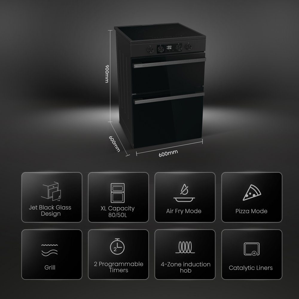 Hisense 60cm Freestanding Induction Cooker HDCEIT6C20B - Black Hisense 60cm Freestanding Induction Cooker HDCEIT6C20B - Black