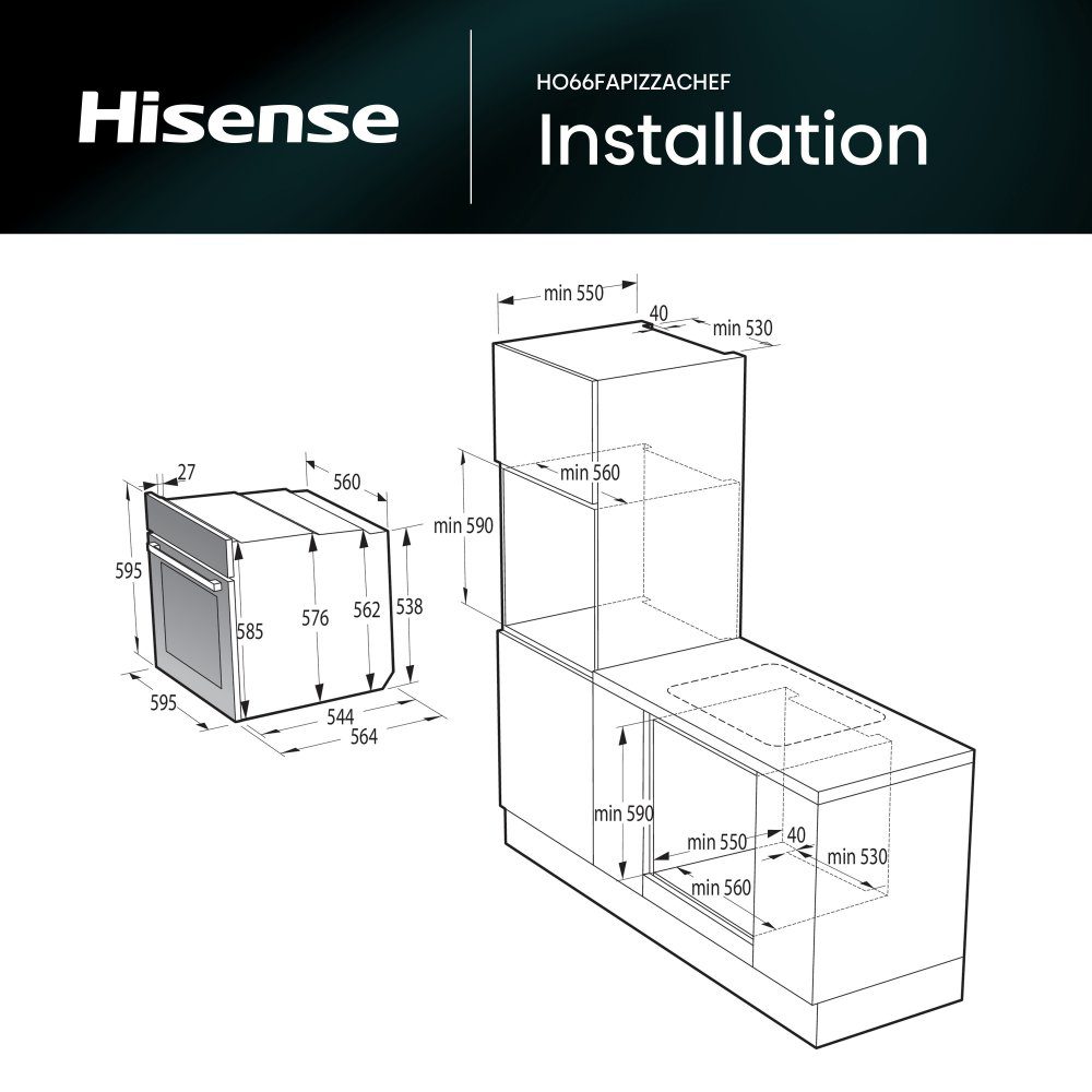 Hisense Hi6 BlackLine Pyrolytic Steam Add Single Oven HO66FAPIZZACHEF - Black Hisense Hi6 BlackLine Pyrolytic Steam Add Single Oven HO66FAPIZZACHEF - Black