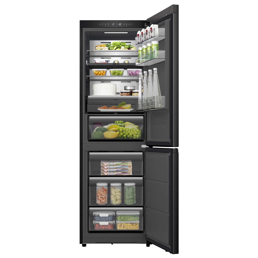 Hisense 60cm Frost Free KitchenFit Fridge Freezer RB5K330GSFC - Black Steel Hisense 60cm Frost Free KitchenFit Fridge Freezer RB5K330GSFC - Black Steel