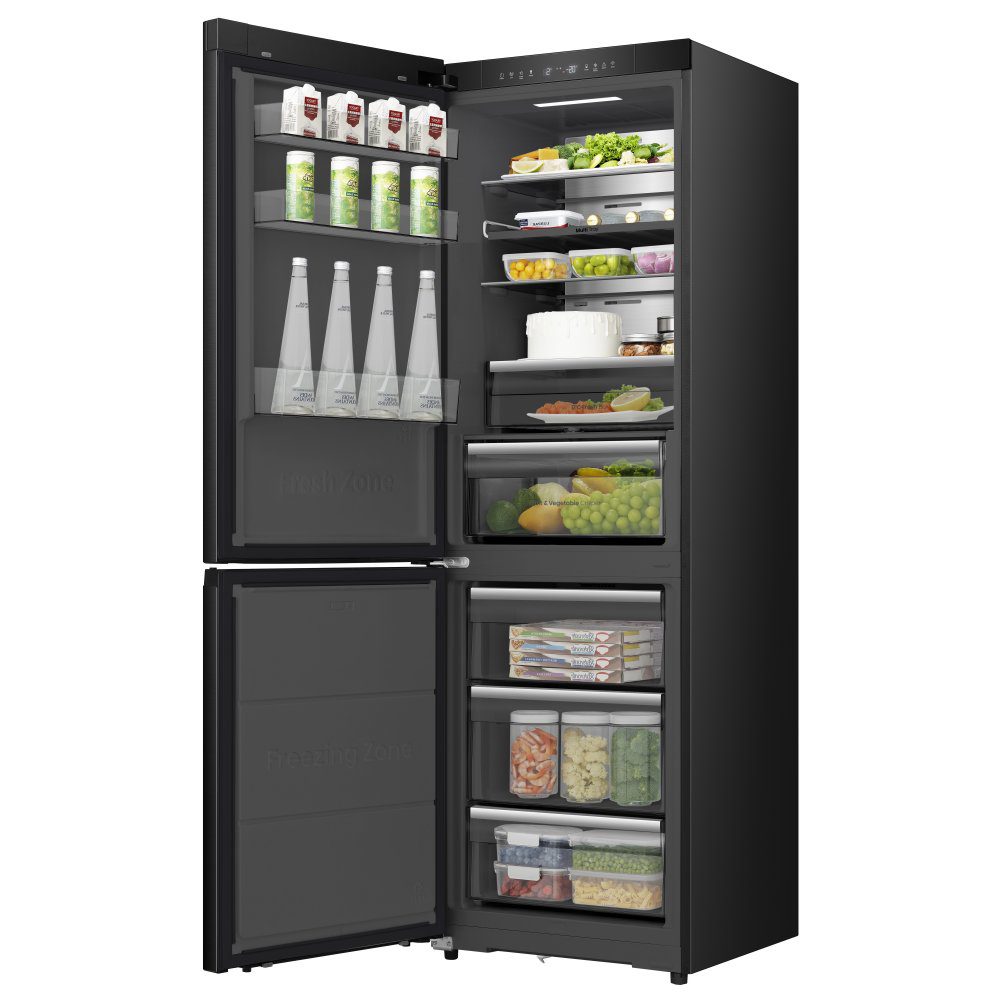 Hisense 60cm Frost Free KitchenFit Fridge Freezer RB5K330GSFC - Black Steel Hisense 60cm Frost Free KitchenFit Fridge Freezer RB5K330GSFC - Black Steel