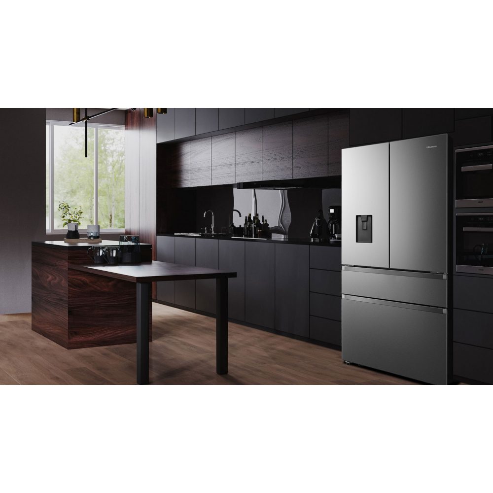 Hisense PureFlat French Style Fridge Freezer With Water Dispenser Non Plumbed RF749N4SWSE - Stainless Steel Hisense PureFlat French Style Fridge Freezer With Water Dispenser Non Plumbed RF749N4SWSE - Stainless Steel
