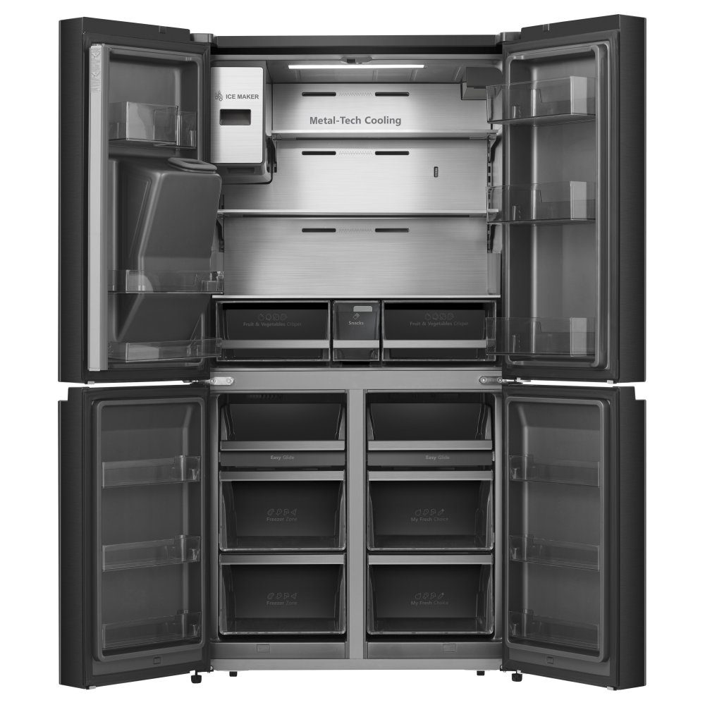 Hisense PureFlat Smart Screen French Style Freezer With Ice & Water Non Plumbed RF9P490GTFE - Black Steel Hisense PureFlat Smart Screen French Style Freezer With Ice & Water Non Plumbed RF9P490GTFE - Black Steel