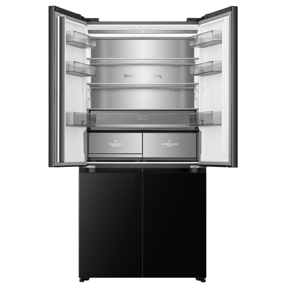 Hisense Kitchenfit Four Door American Style Fridge Freezer RQ768N4GBE- Black Hisense Kitchenfit Four Door American Style Fridge Freezer RQ768N4GBE- Black