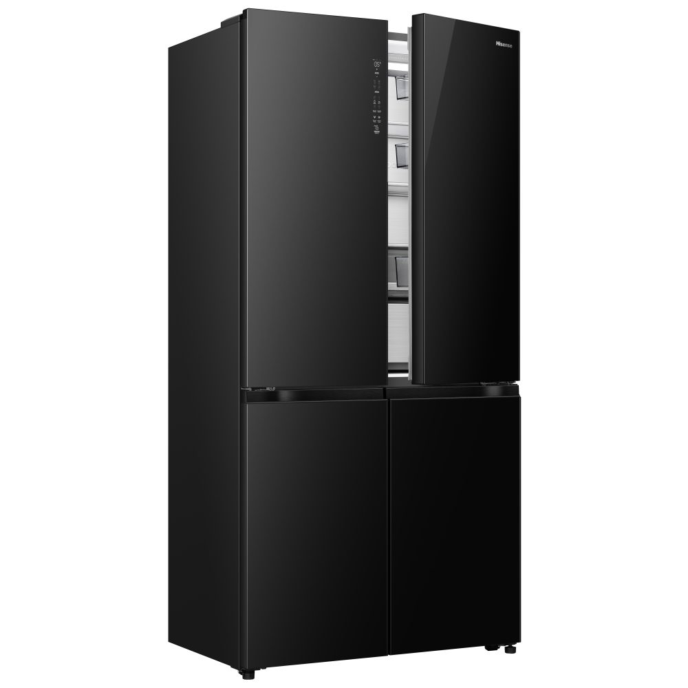 Hisense Kitchenfit Four Door American Style Fridge Freezer RQ768N4GBE- Black Hisense Kitchenfit Four Door American Style Fridge Freezer RQ768N4GBE- Black