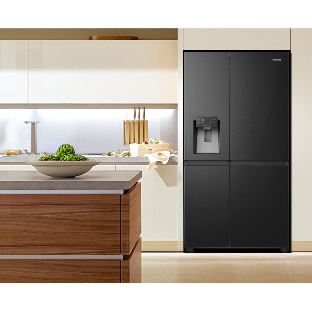 Hisense PureFlat American Fridge Freezer Ice & Water Non Plumbed RS818N4TFC - Black Hisense PureFlat American Fridge Freezer Ice & Water Non Plumbed RS818N4TFC - Black