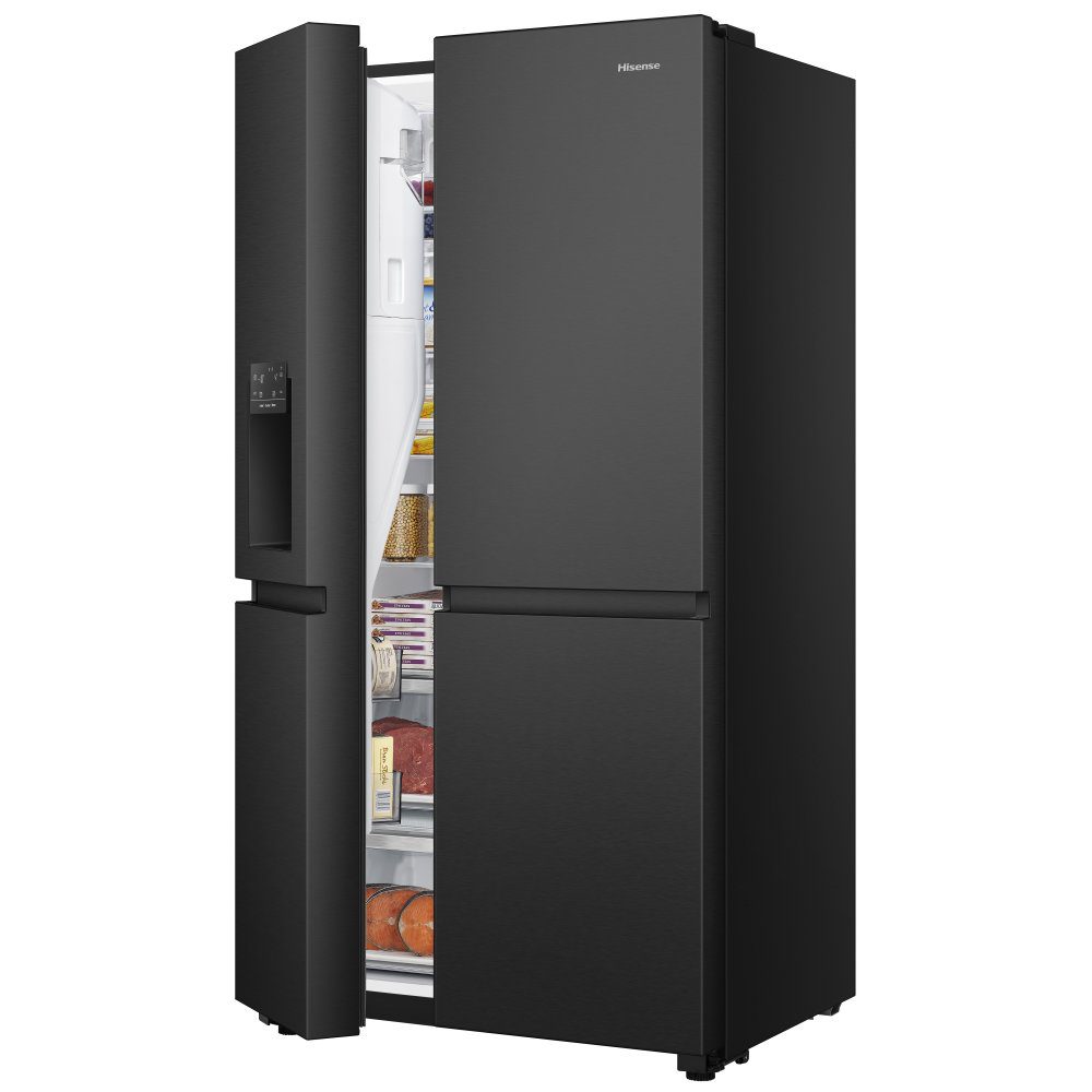 Hisense PureFlat American Fridge Freezer Ice & Water Non Plumbed RS818N4TFC - Black Hisense PureFlat American Fridge Freezer Ice & Water Non Plumbed RS818N4TFC - Black
