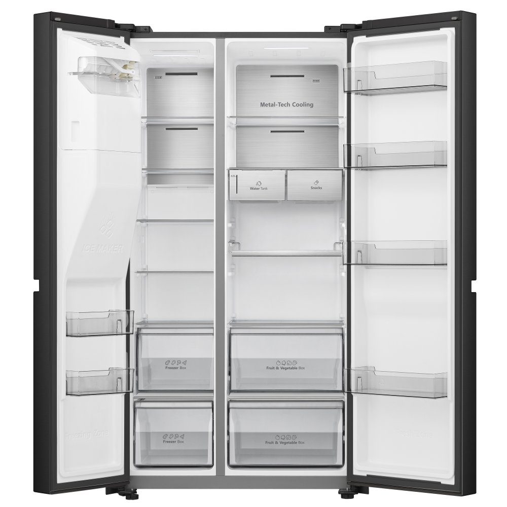 Hisense PureFlat American Fridge Freezer Ice & Water Non Plumbed RS818N4TFC - Black Hisense PureFlat American Fridge Freezer Ice & Water Non Plumbed RS818N4TFC - Black