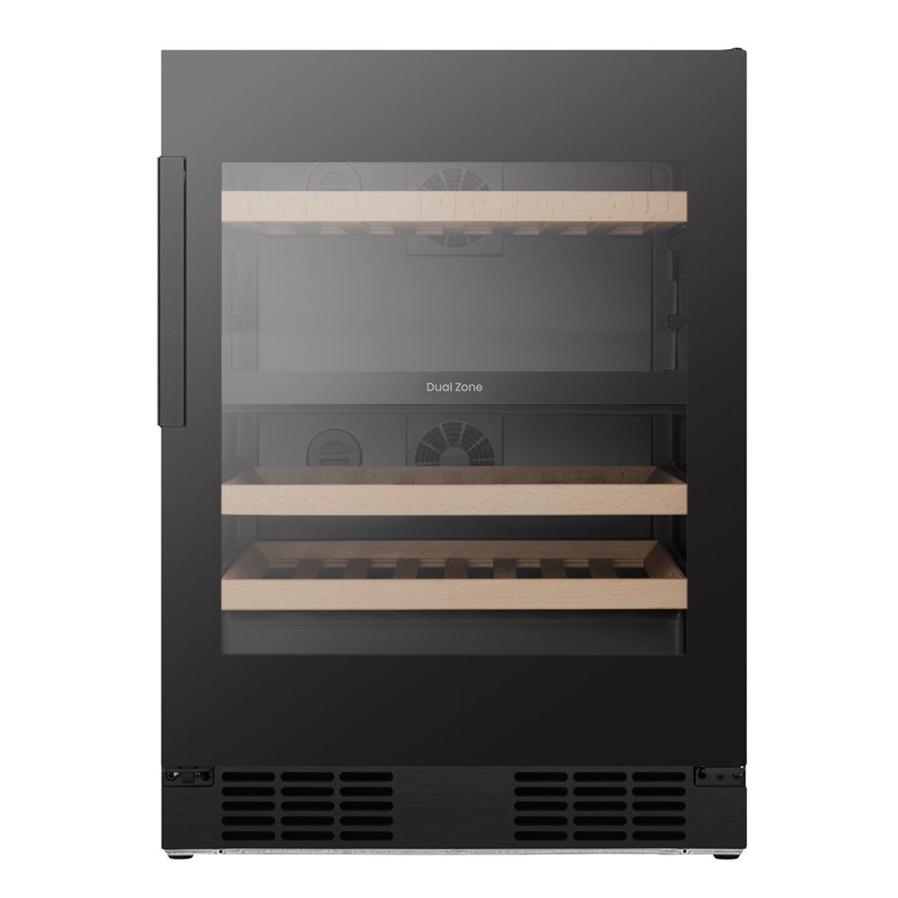 Hisense 60cm Freestanding Undercounter Dual Zone Wine Cooler RW3N122GSLF - Black Hisense 60cm Freestanding Undercounter Dual Zone Wine Cooler RW3N122GSLF - Black