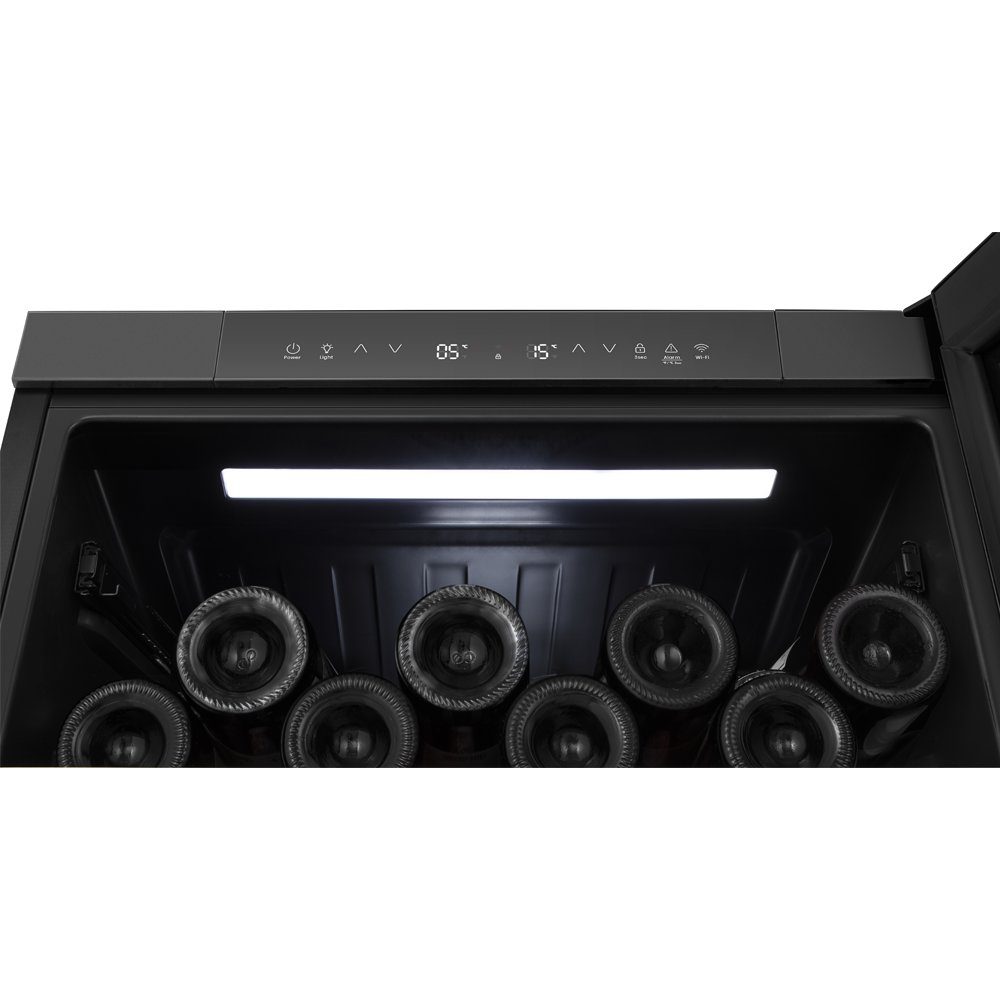 Hisense 60cm Freestanding Undercounter Dual Zone Wine Cooler RW3N122GSLF - Black Hisense 60cm Freestanding Undercounter Dual Zone Wine Cooler RW3N122GSLF - Black