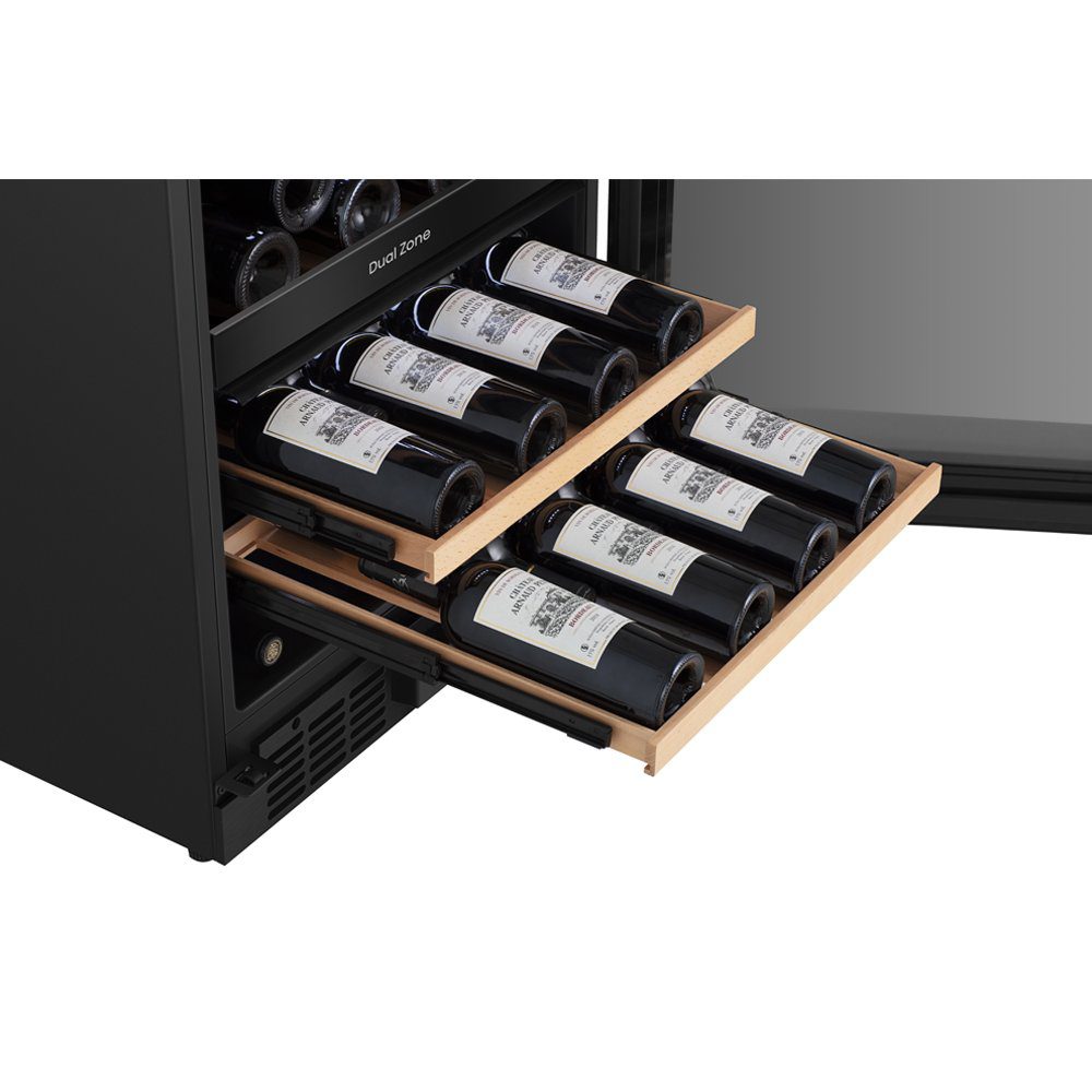 Hisense 60cm Freestanding Undercounter Dual Zone Wine Cooler RW3N122GSLF - Black Hisense 60cm Freestanding Undercounter Dual Zone Wine Cooler RW3N122GSLF - Black