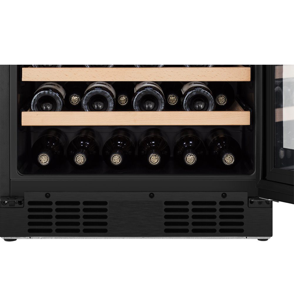 Hisense 60cm Freestanding Undercounter Dual Zone Wine Cooler RW3N122GSLF - Black Hisense 60cm Freestanding Undercounter Dual Zone Wine Cooler RW3N122GSLF - Black
