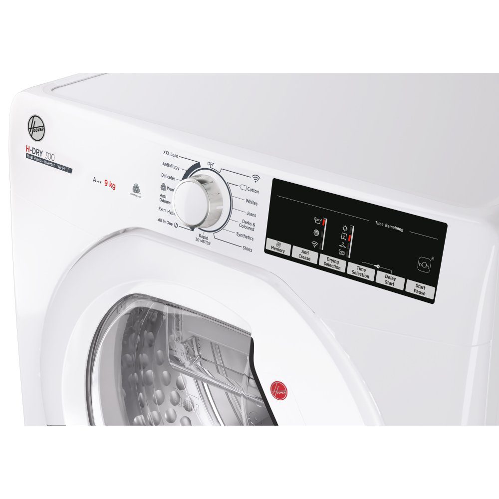 Hoover 9kg Heat Pump Condenser Dryer HLE H9A3TE - White Hoover 9kg Heat Pump Condenser Dryer HLE H9A3TE - White
