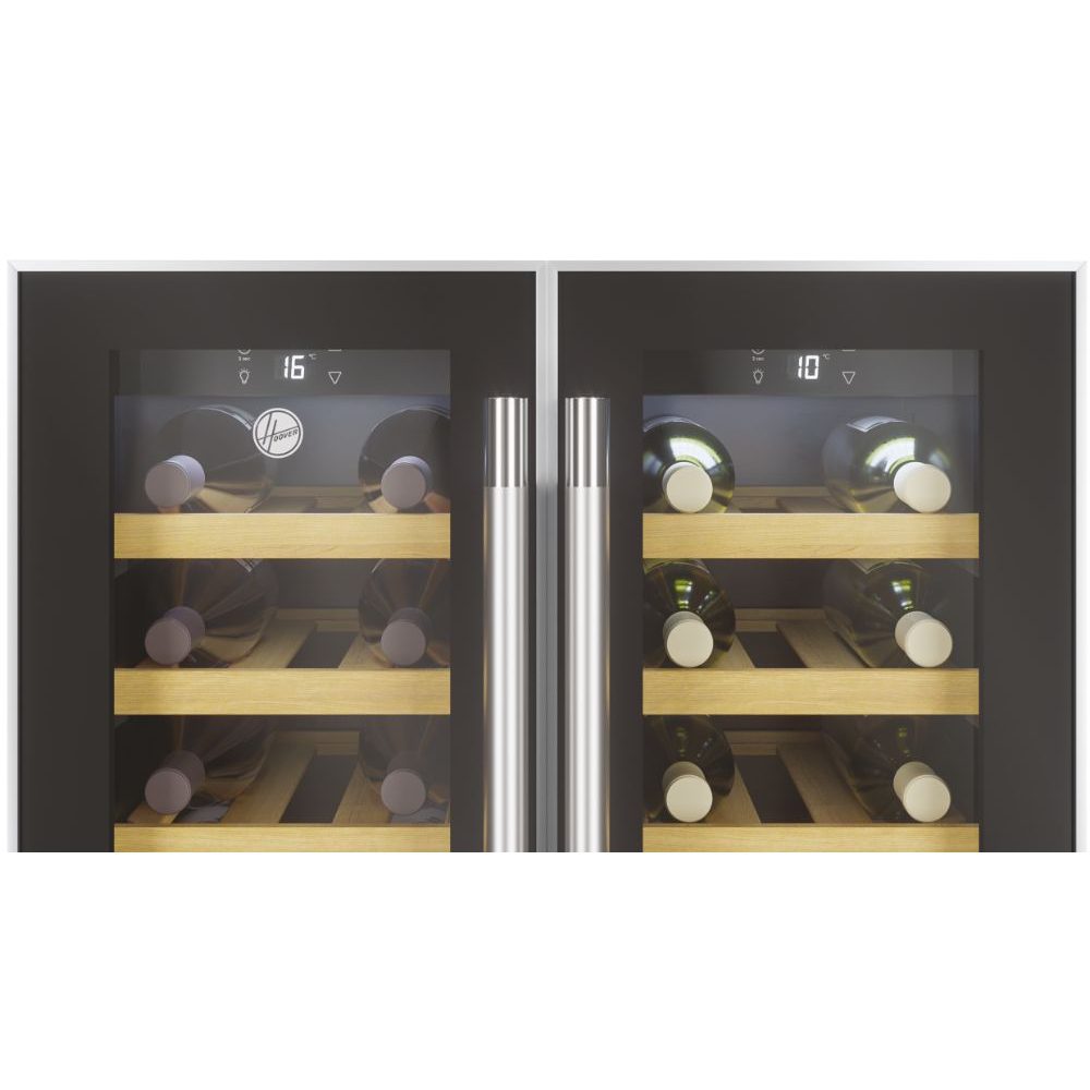 Hoover 60cm Undercounter Dual Zone Wine Cooler HWCB 60D UK/N - Black Hoover 60cm Undercounter Dual Zone Wine Cooler HWCB 60D UK/N - Black