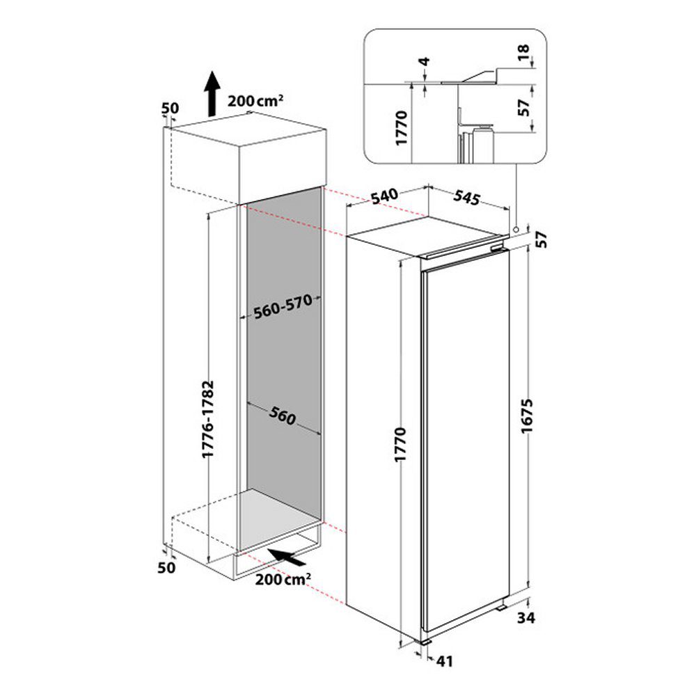 Hotpoint 177cm Integrated In Column Larder Fridge HTSD18A011A1 Hotpoint 177cm Integrated In Column Larder Fridge HTSD18A011A1